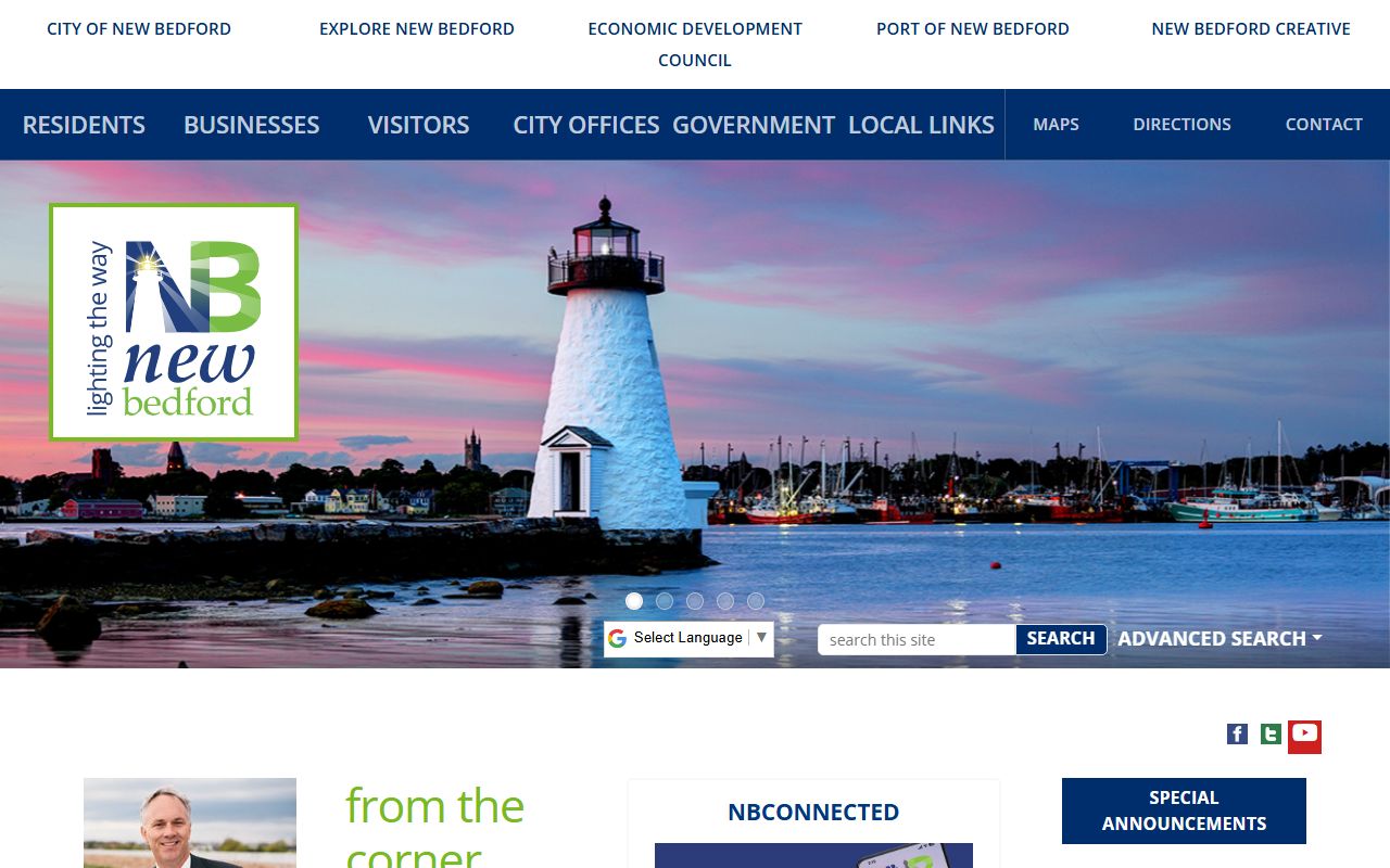 New Bedford city website for New Bedford property tax records