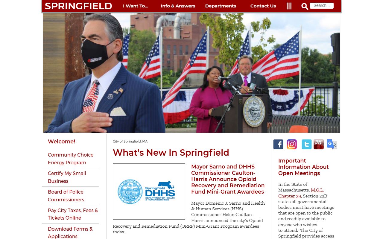 Springfield city website for Springfield property tax records