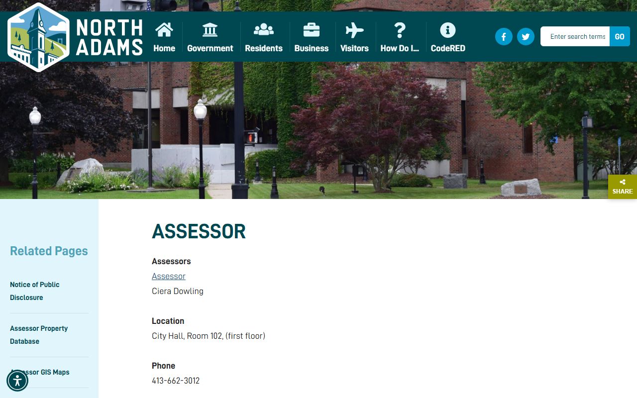 North Adams Patriot Properties database for Berkshire County property tax records